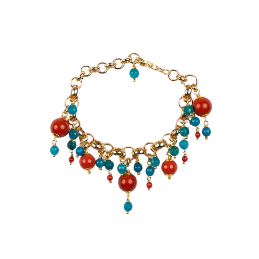 Boccadamo Gemelli Uomo In Argento 925 Con Agata Blu, Lavorazione Pallinata, Diametro 1.3 Cm, Chiusura Basculante, Made In Italy, In Elegante Box Regalo