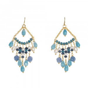 orecchini chandelier azzurri