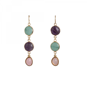 Agata verde, viola e quarzi